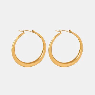 18K Gold-Plated Titanium Steel Hoop Earrings - GlossiChic Collection