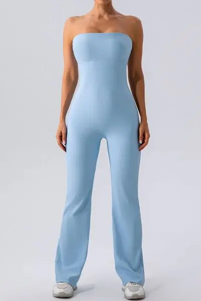 Sleeveless Straight Active Jumpsuit - GlossiChic Collection Misty Blue / S GlossiChic Collection Jumpers & Rompers