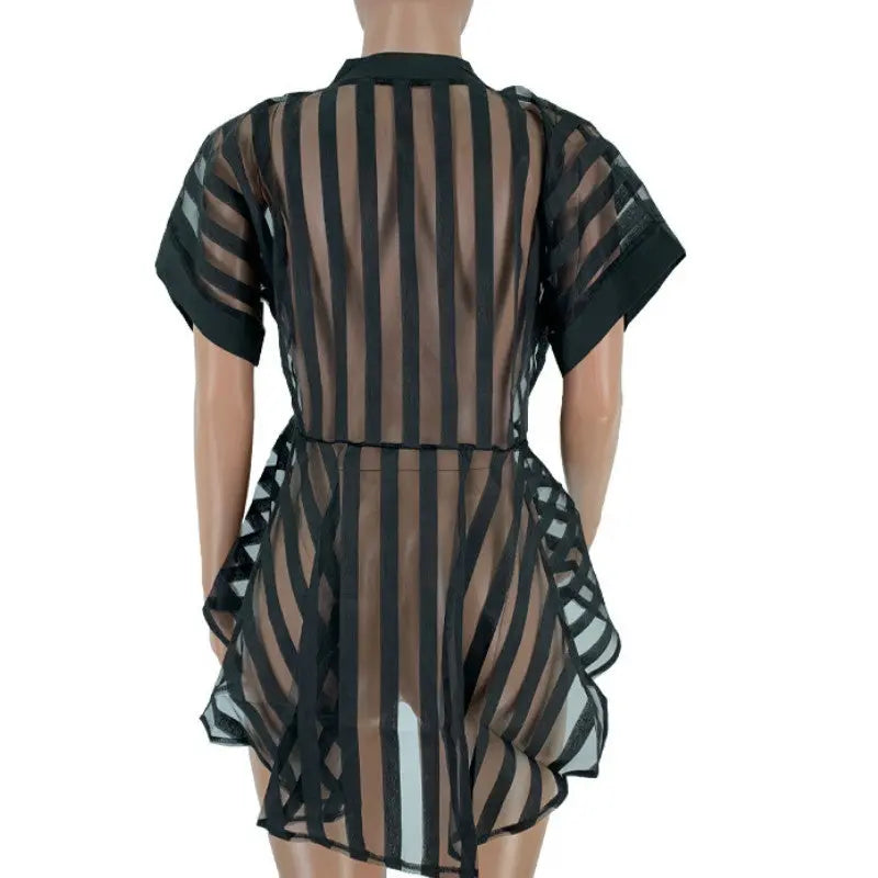 Striped Sheer Shirt GlossiChic Collection