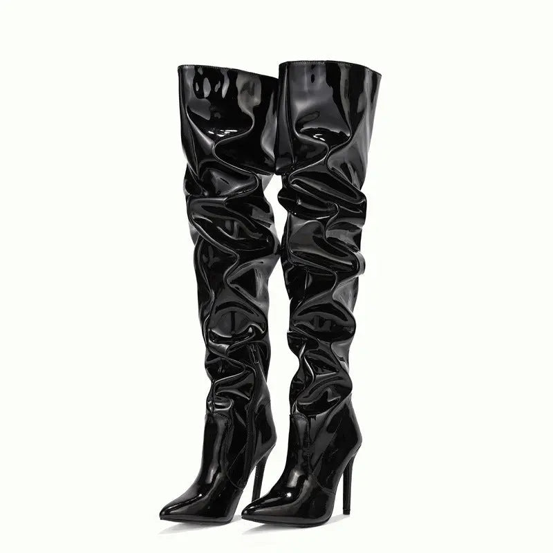 Knee High Long Boots Women Fashion Super High Heel Party Shoes GlossiChic Collection