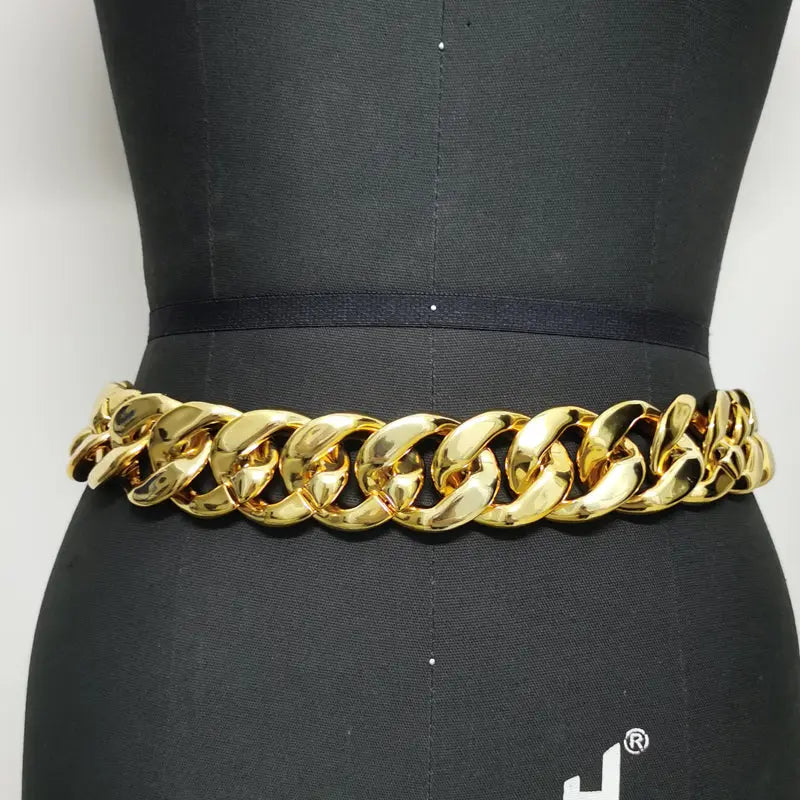 Simple And Versatile Chain Belt - GlossiChic Collection Gold GlossiChic Collection Belts & Hats