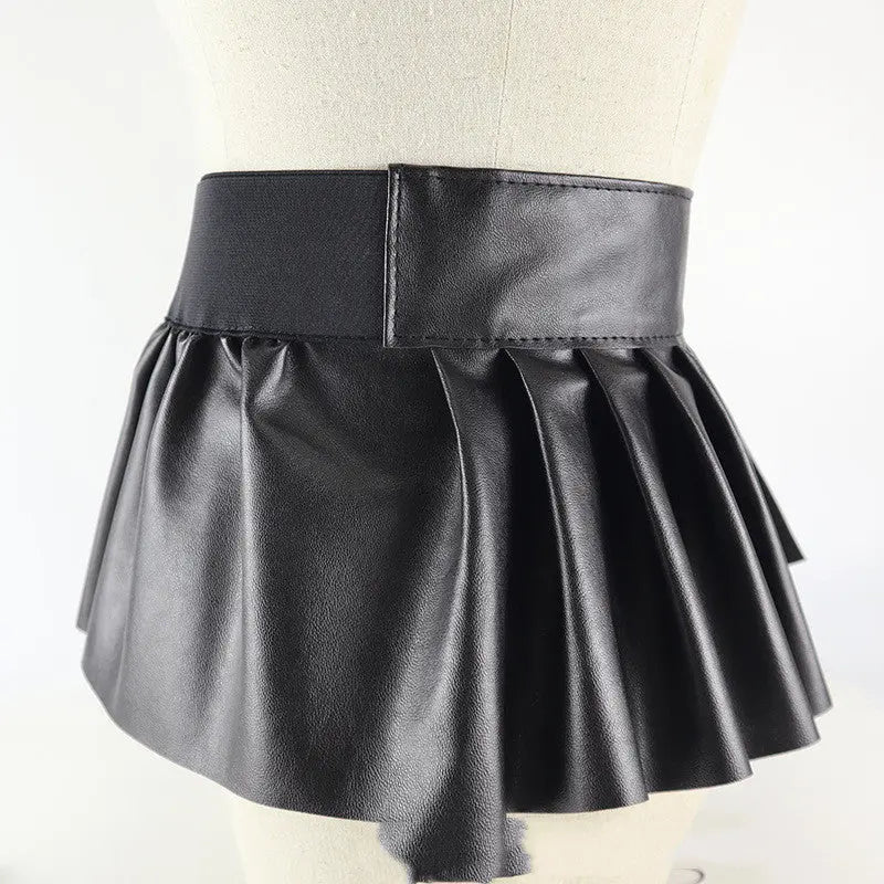 PU Leather Skirt, Shirt Belt GlossiChic Collection