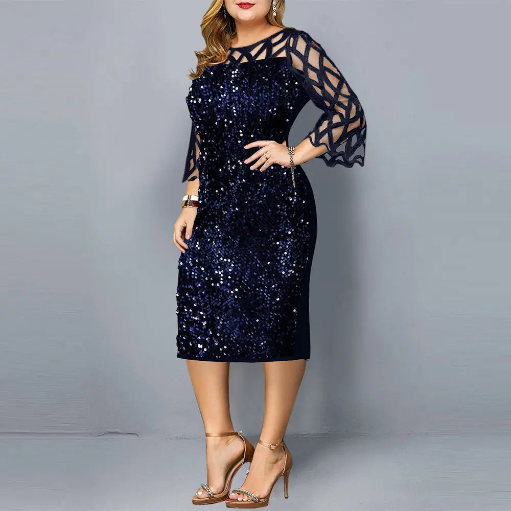 Women's Plus Size Sequin Dress GlossiChic Collection