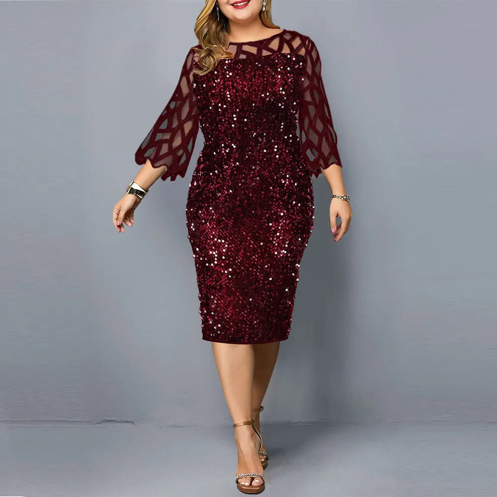 Women's Plus Size Sequin Dress GlossiChic Collection