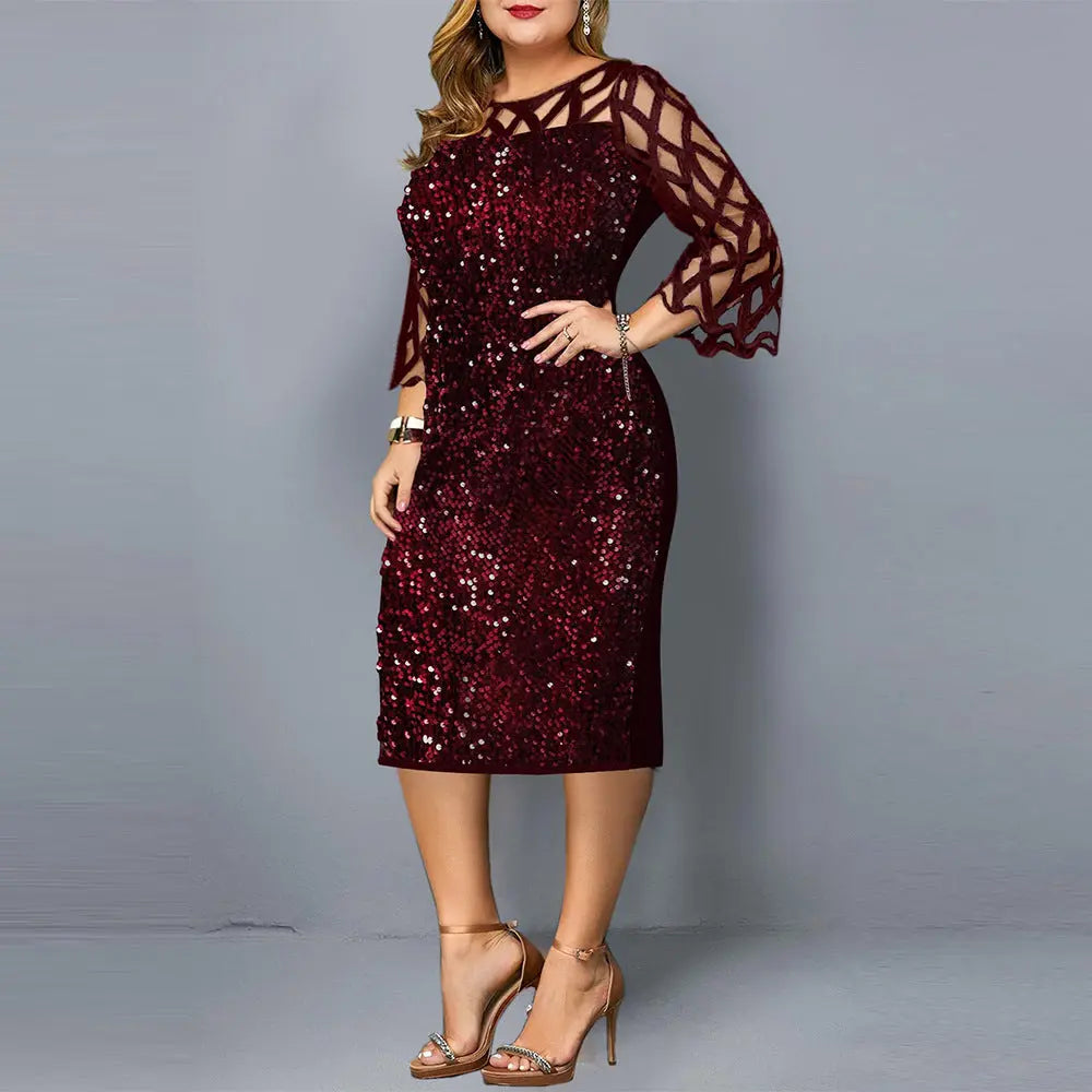 Women's Plus Size Sequin Dress GlossiChic Collection