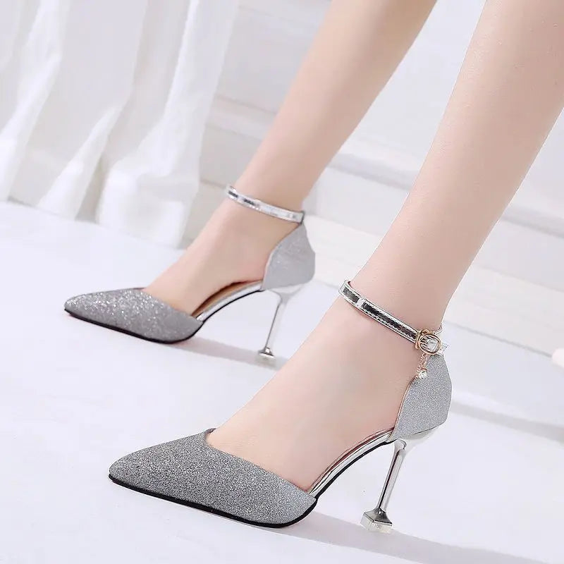 Sequin Pointed Stiletto High Heels GlossiChic Collection