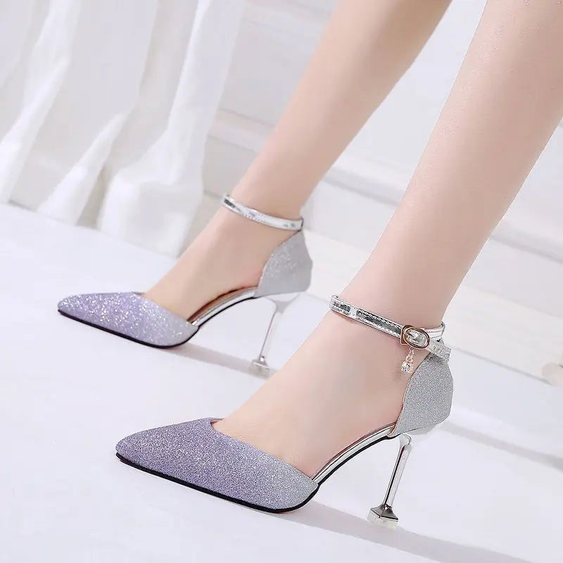 Sequin Pointed Stiletto High Heels GlossiChic Collection