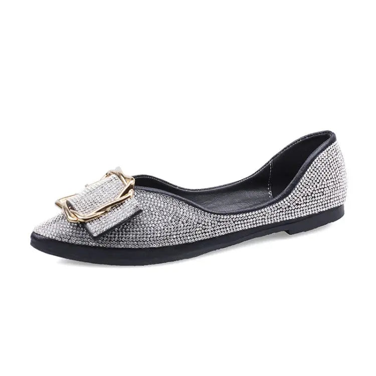 Dorsey Ballet Crystal Pointed Toe Flats Shoes - GlossiChic Collection