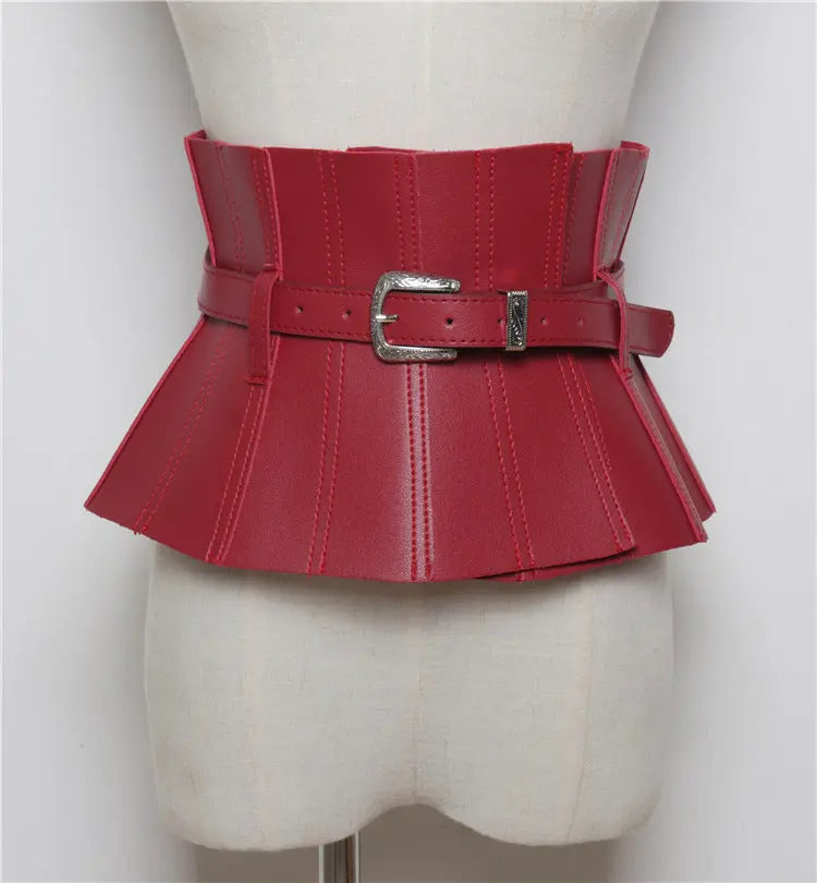 PU Leather Waist Seal Shirt Dress Belt GlossiChic Collection