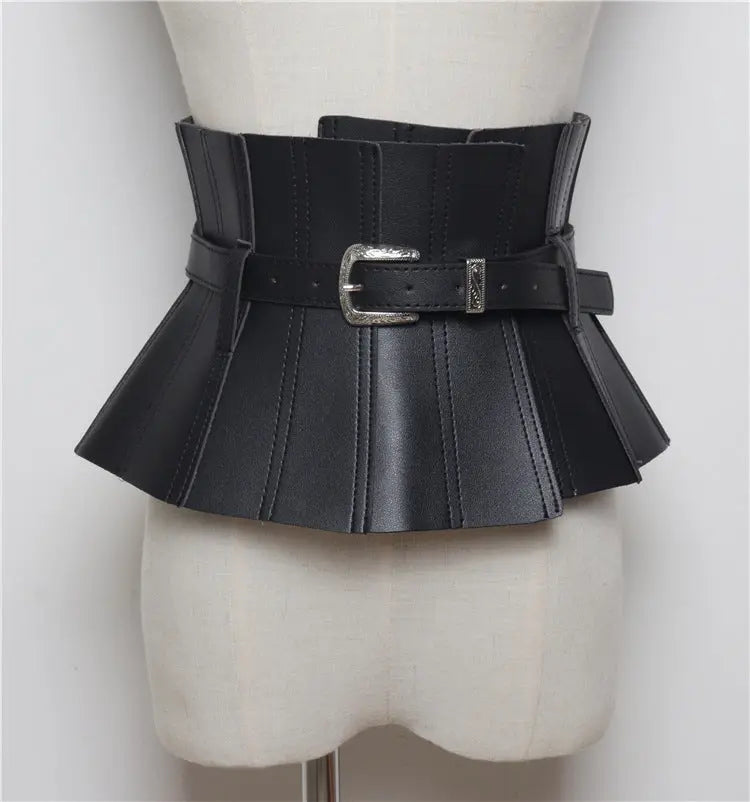 PU Leather Waist Seal Shirt Dress Belt GlossiChic Collection