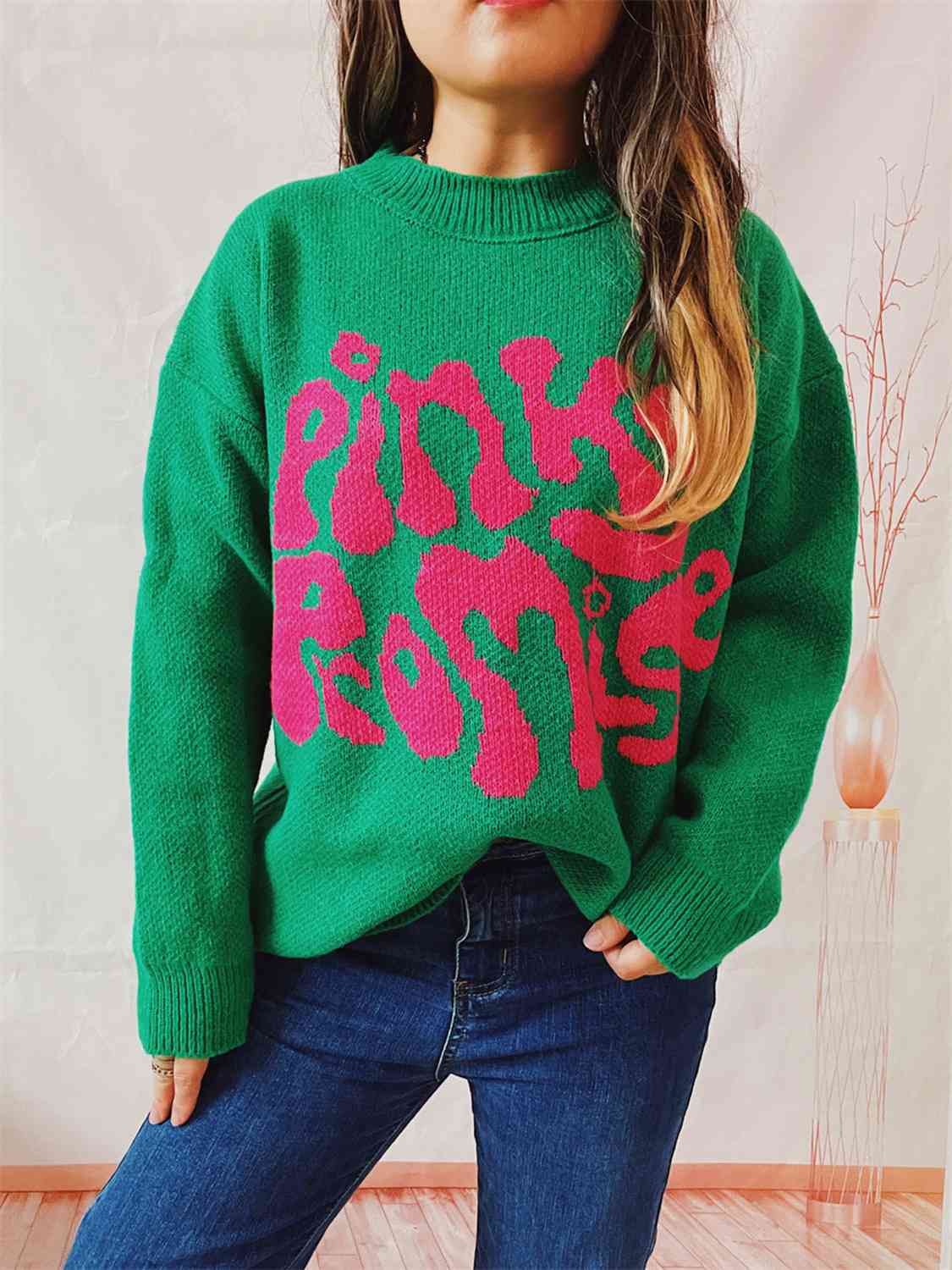 PINKY PROMISE Graphic Sweater - GlossiChic Collection