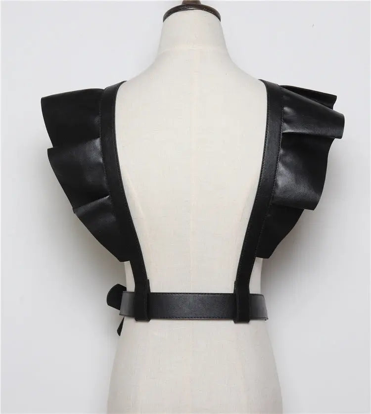 Double Shoulder Lace PU Strap Belt - GlossiChic Collection