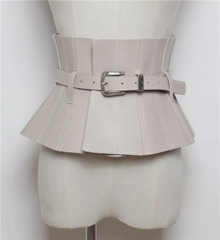 PU Leather Waist Seal Shirt Dress Belt GlossiChic Collection