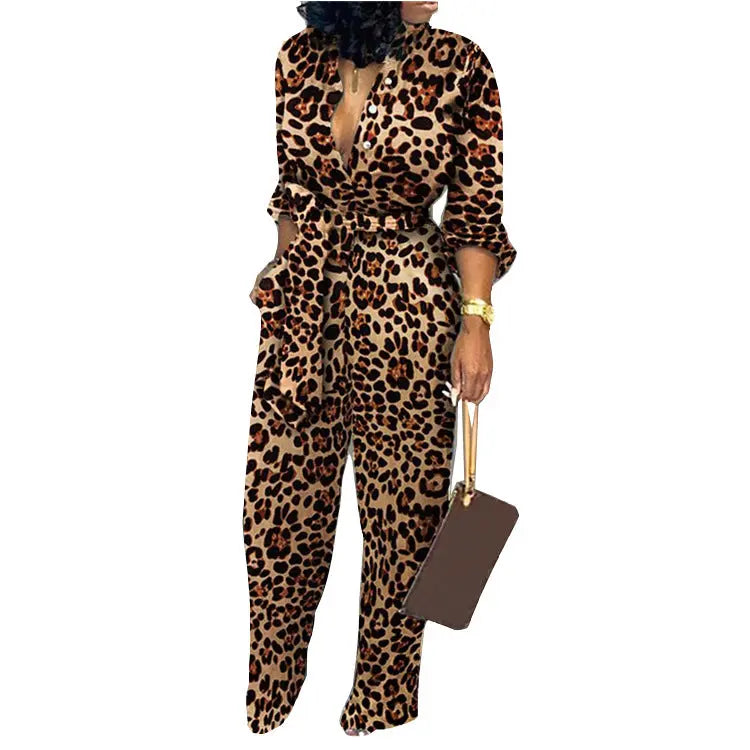 Camouflage wide leg jumpsuit - GlossiChic Collection