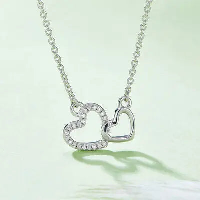 Moissanite 925 Sterling Silver Heart Necklace GlossiChic Collection