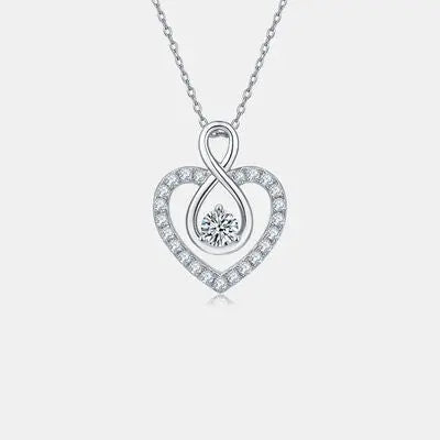 1 Carat Moissanite 925 Sterling Silver Heart Shape Necklace - GlossiChic Collection Gold / One Size GlossiChic Collection jewelry