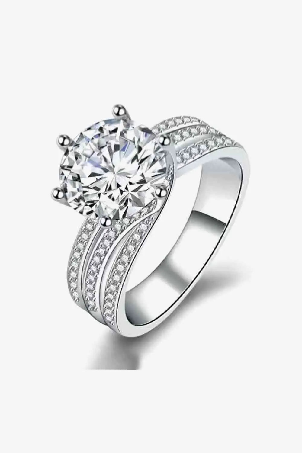 3 Carat Moissanite Three-Layer Ring - GlossiChic Collection Silver / 5 GlossiChic Collection jewelry