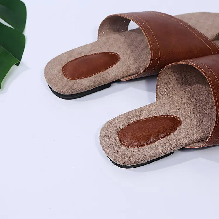 Retro Flat Bottom Casual Sandals GlossiChic Collection