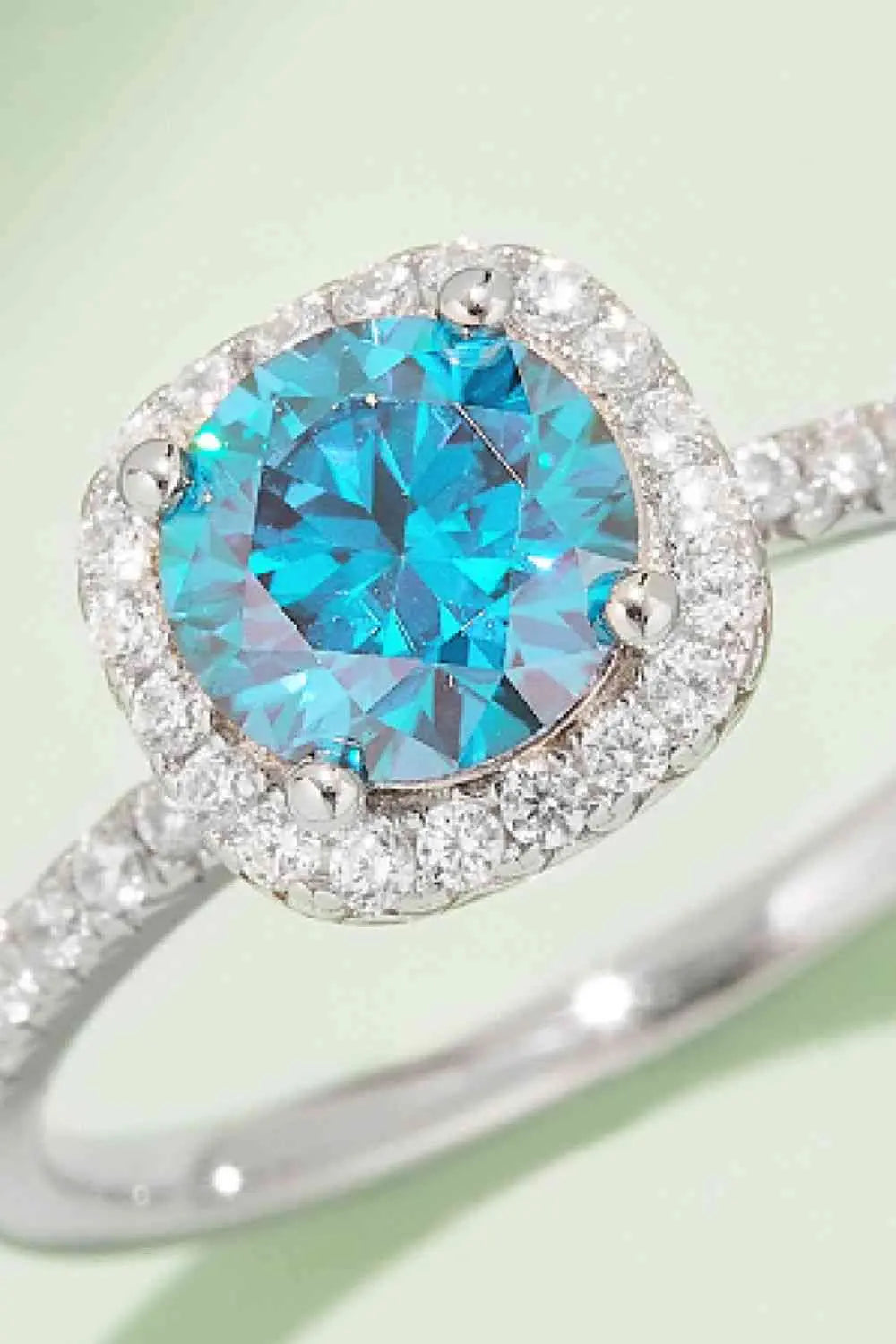 1 Carat Moissanite 925 Sterling Silver Halo Ring - GlossiChic Collection Deep Rose / 4.5 GlossiChic Collection jewelry