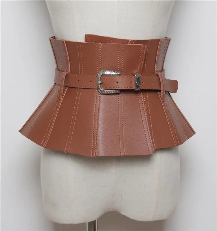 PU Leather Waist Seal Shirt Dress Belt GlossiChic Collection