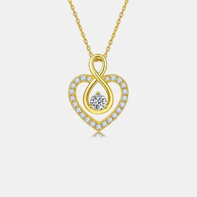 1 Carat Moissanite 925 Sterling Silver Heart Shape Necklace - GlossiChic Collection