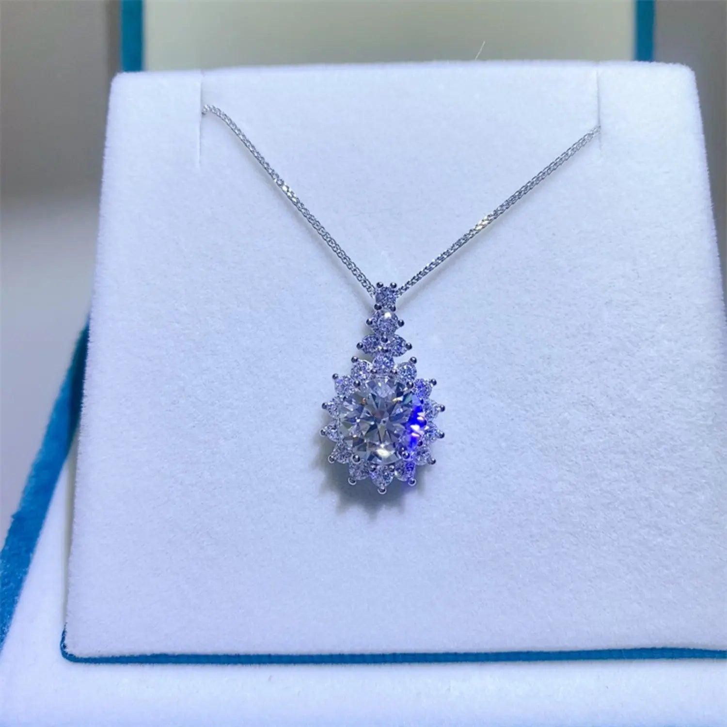 5 Carat Moissanite 925 Sterling Silver Pendant Necklace - GlossiChic Collection Silver / One Size GlossiChic Collection jewelry