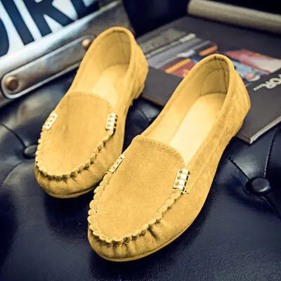 Metal Buckle Soft Round Toe Loafers GlossiChic Collection