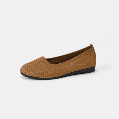 Round Toe Knit Ballet Flats GlossiChic Collection