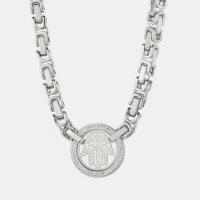 Cutout Stainless Steel Inlaid Zircon Necklace - GlossiChic Collection