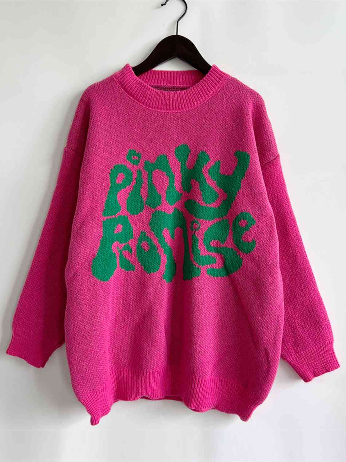 PINKY PROMISE Graphic Sweater - GlossiChic Collection