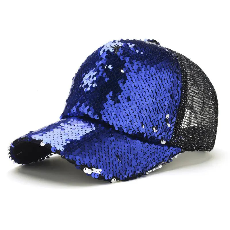 Flip Changes Color Sequin Mesh Hats - GlossiChic Collection