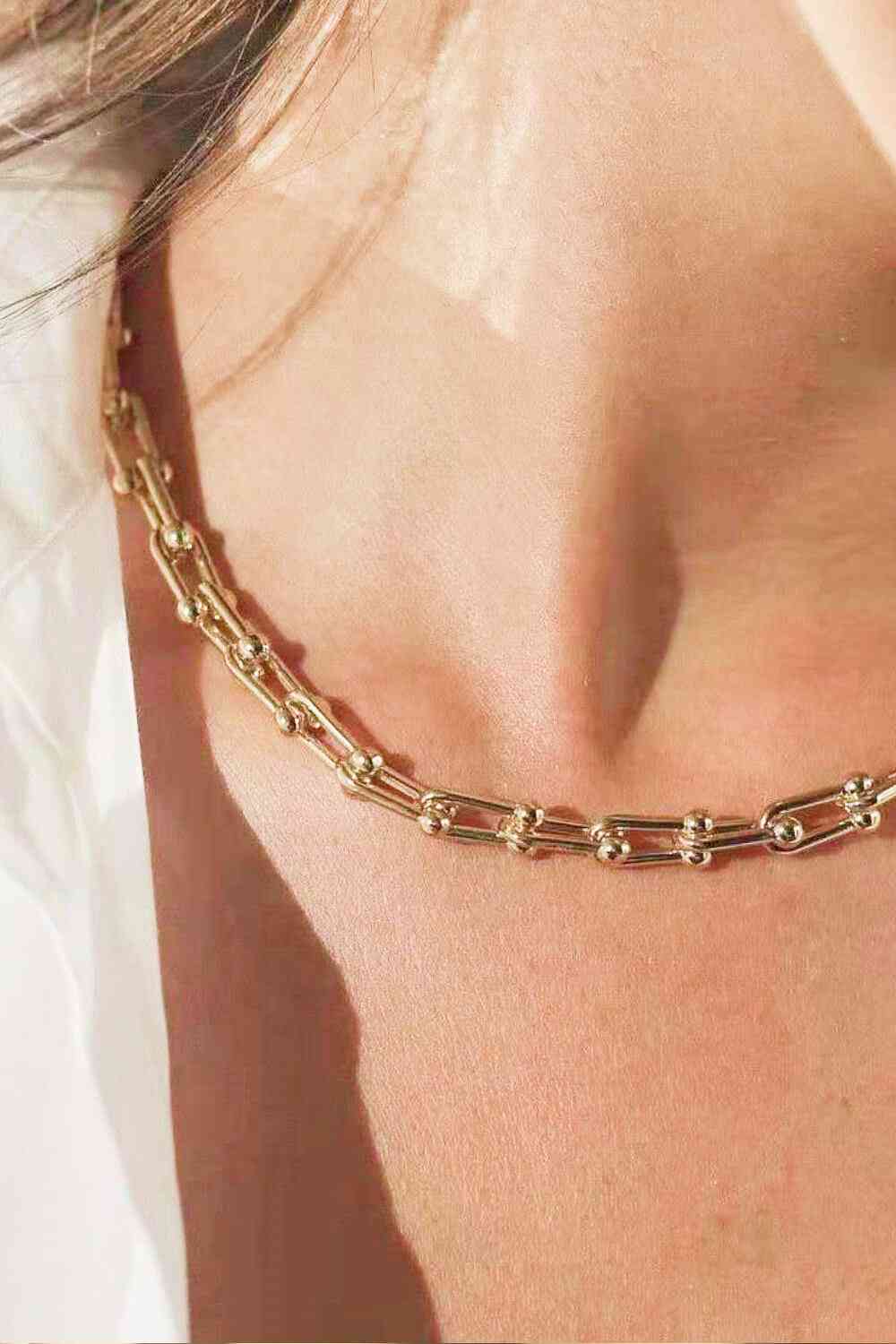 18K Stainless Steel U-Shape Chain Necklace Trendsi