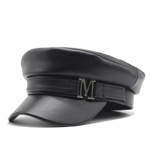 Fashion Simple PU Leather Solid Color Beret - GlossiChic Collection