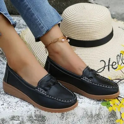 Weave Wedge Heeled Loafers GlossiChic Collection