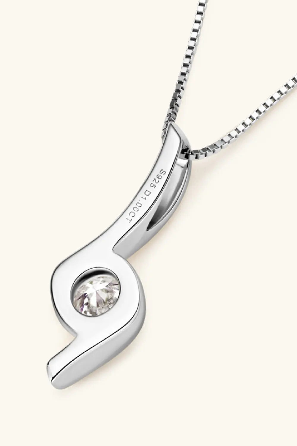 1 Carat Moissanite 925 Sterling Silver Necklace - GlossiChic Collection