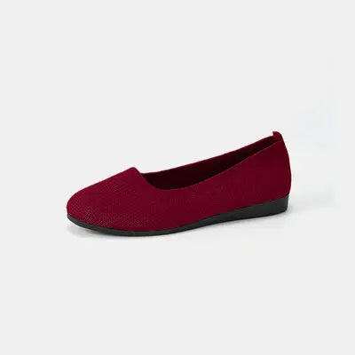 Round Toe Knit Ballet Flats GlossiChic Collection