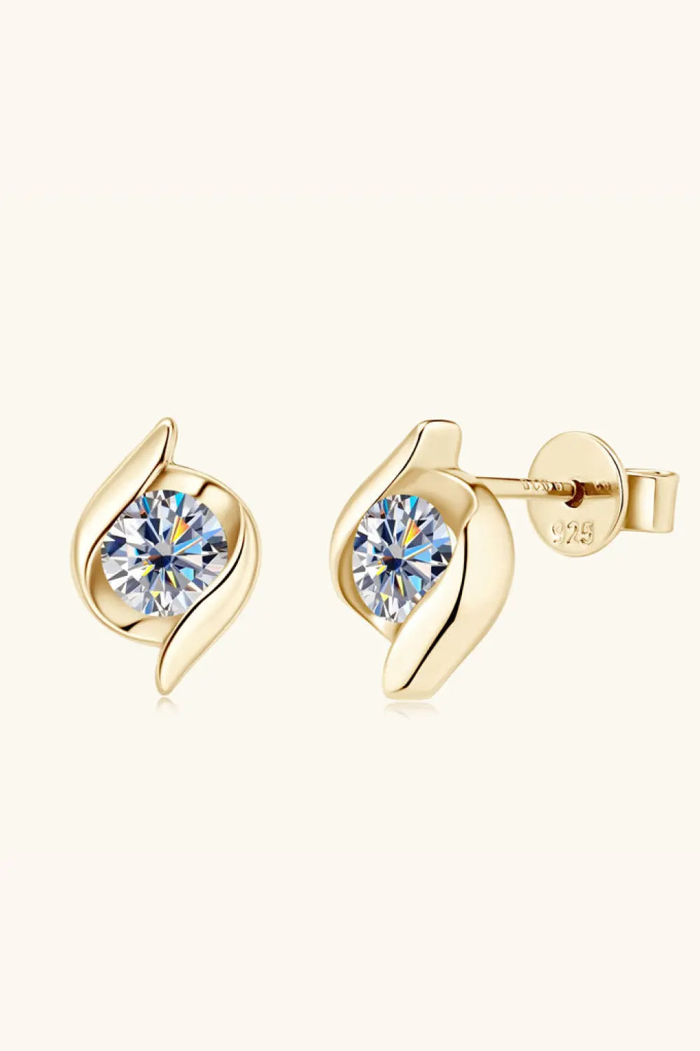 1 Carat Moissanite 925 Sterling Silver Stud Earrings - GlossiChic Collection