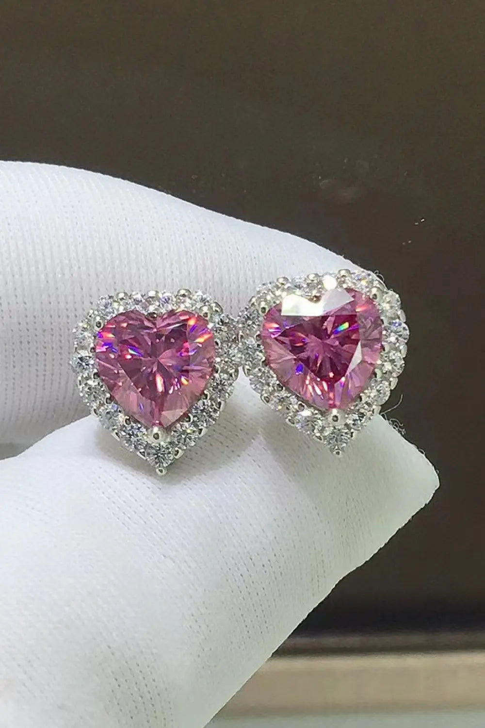 2 Carat Moissanite Heart-Shaped Earrings - GlossiChic Collection