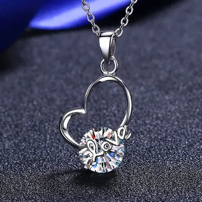 2 Carat Moissanite Heart 925 Sterling Silver Necklace - GlossiChic Collection