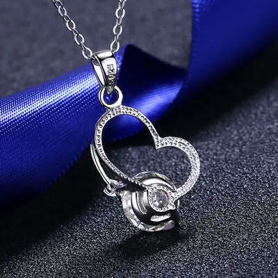 2 Carat Moissanite Heart 925 Sterling Silver Necklace - GlossiChic Collection