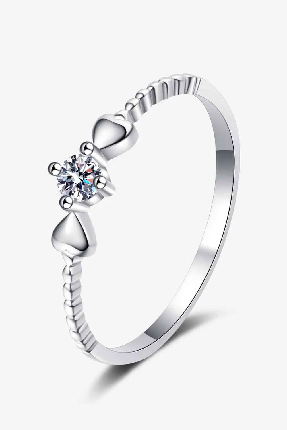 Adored Moissanite Heart 925 Sterling Silver Ring GlossiChic Collection