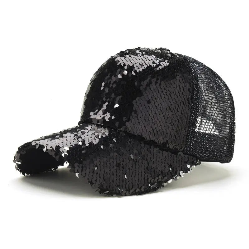 Flip Changes Color Sequin Mesh Hats - GlossiChic Collection