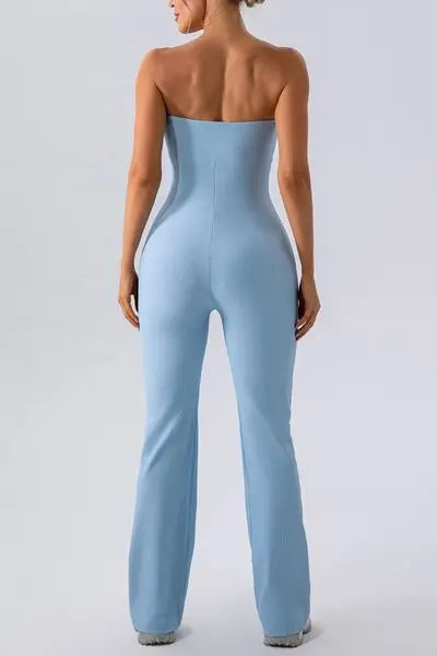 Sleeveless Straight Active Jumpsuit - GlossiChic Collection Camel / S GlossiChic Collection Jumpers & Rompers