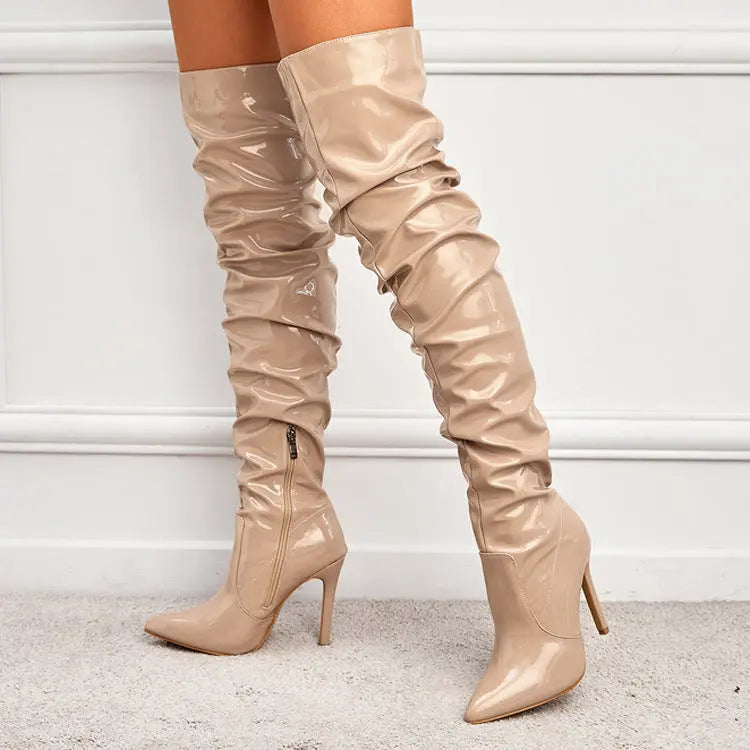 Knee High Long Boots Women Fashion Super High Heel Party Shoes GlossiChic Collection