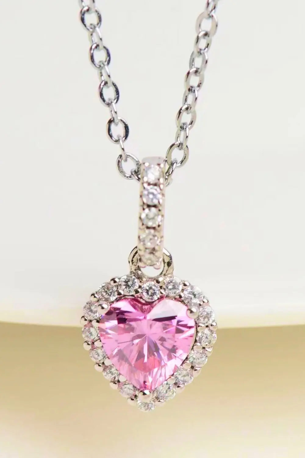 1 Carat Moissanite Heart Pendant Necklace - GlossiChic Collection