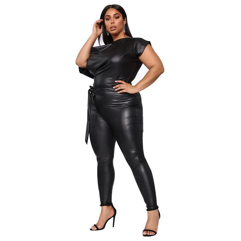 Leggings and strapless leather jumpsuits GlossiChic Collection