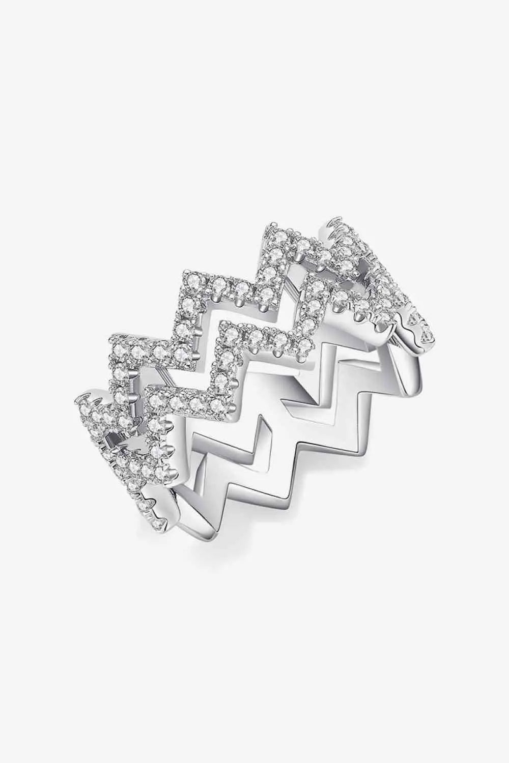 Adored Moissanite Zigzag Stacking Rings GlossiChic Collection