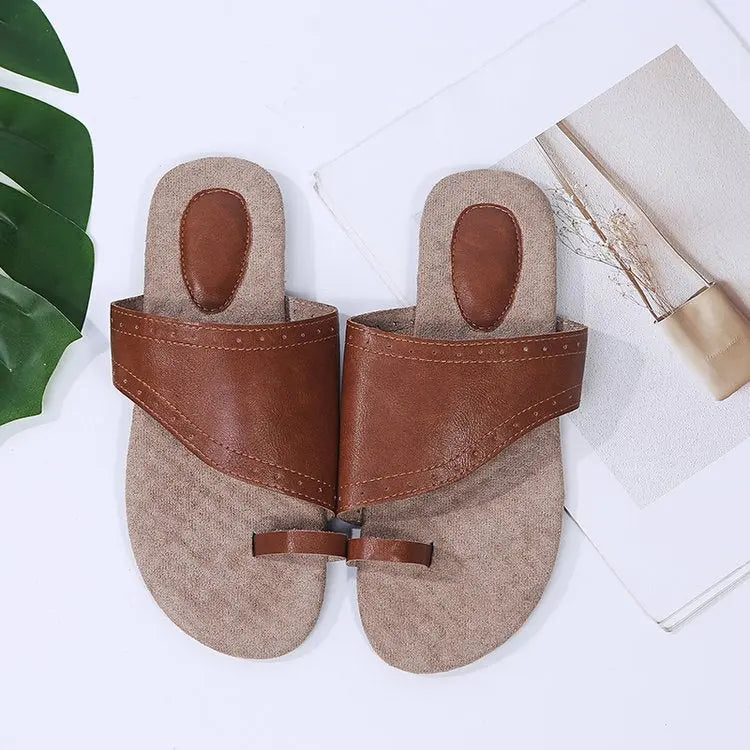 Retro Flat Bottom Casual Sandals GlossiChic Collection