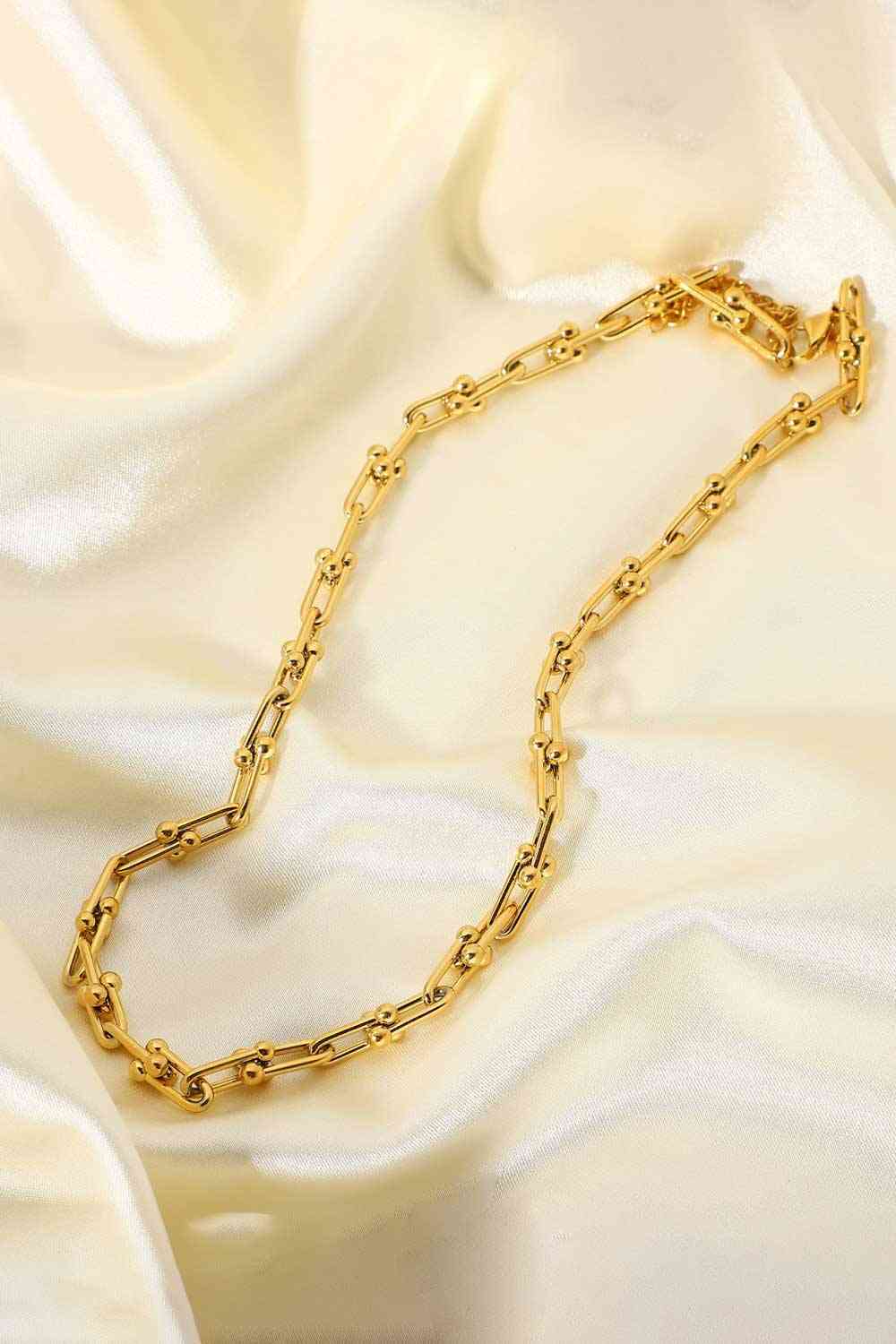 18K Stainless Steel U-Shape Chain Necklace Trendsi