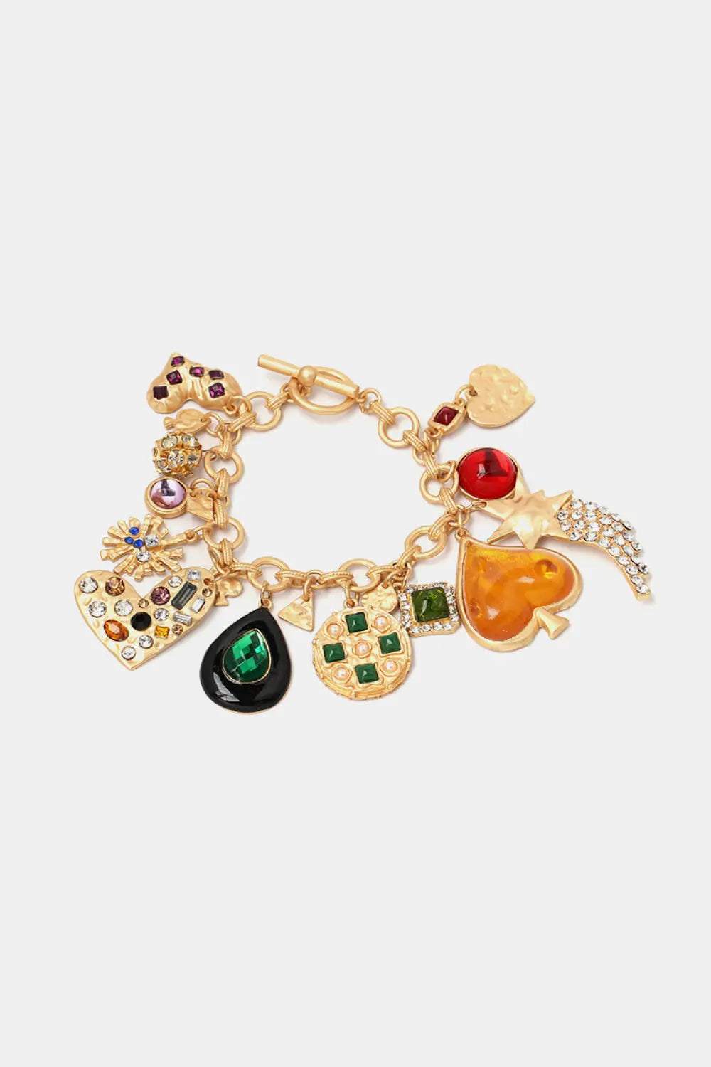 Multi Charm Resin Bracelet - GlossiChic Collection Gold / One Size GlossiChic Collection jewelry